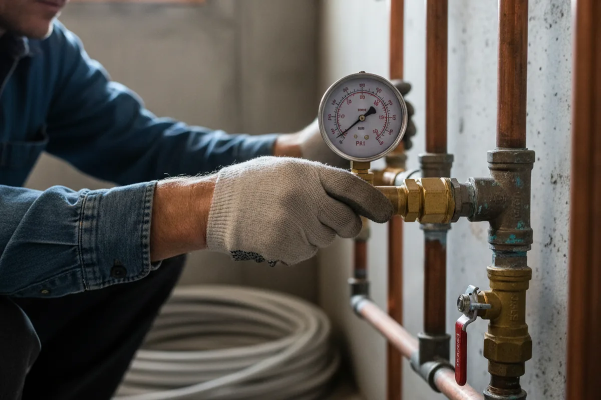 Pressure testing a repaired line during Water Line Repair in Hillsboro